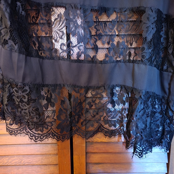 Black medium lace/sheer striped open thin cardigan - Picture 7 of 7